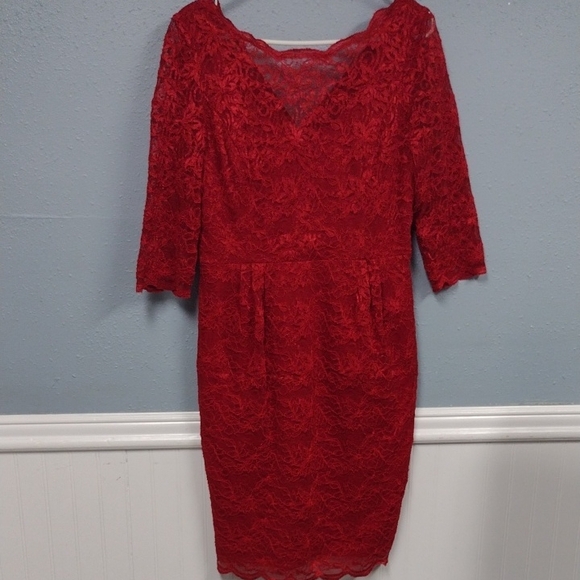 Alex Evenings Dresses & Skirts - Alex Evenings Elegant Red Lace Dress Size 10